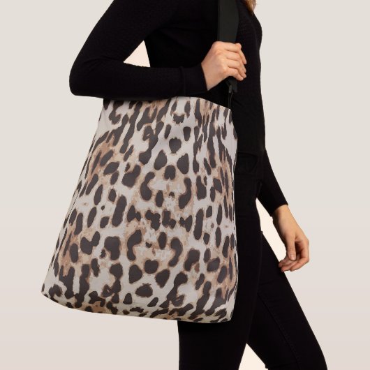 Leopard Hautkreuz Big Bag Tragetaschen Mit Langen Trägern (Von Nahem)