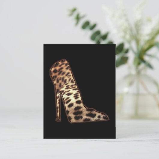 LEOPARD HAUTSCHUHE POSTKARTE (Stehend Vorderseite)