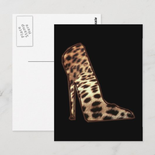 LEOPARD HAUTSCHUHE POSTKARTE (Vorne/Hinten)