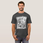 Leopard Head Modern Elegant Charcoal Heather T-Shirt (Vorne ganz)