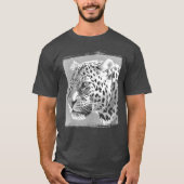 Leopard Head Modern Elegant Charcoal Heather T-Shirt (Vorderseite)