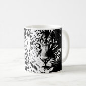 Leopard Head Pop Art Modern Template Animals Kaffeetasse (VorderseiteRechts)