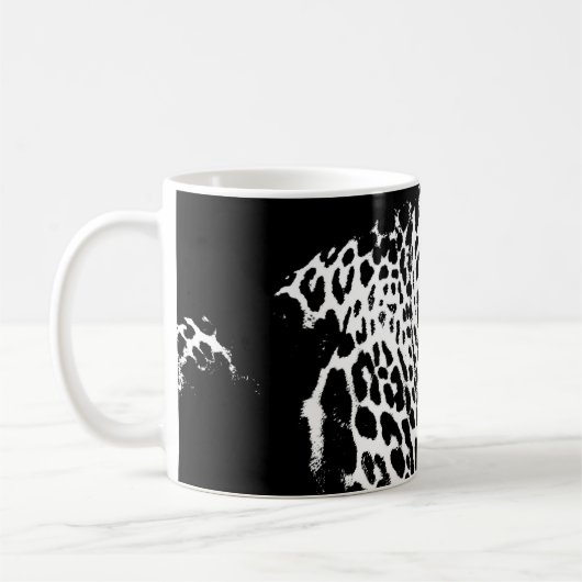 Leopard Head Pop Art Modern Template Animals Kaffeetasse (Links)