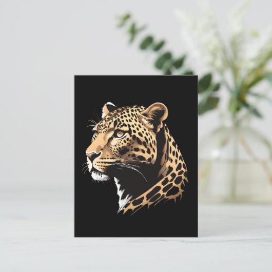 Leopard Head Postkarte (Stehend Vorderseite)