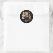 Leopard Head Runder Aufkleber (Tasche)