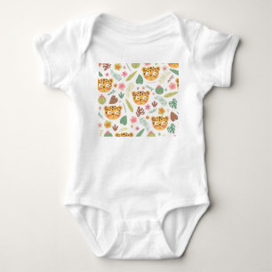Leopard Head Tropische Pflanzen Muster Baby Strampler