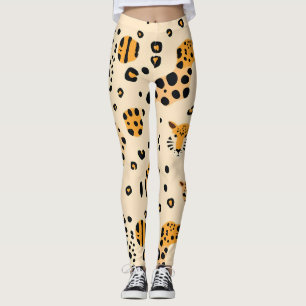 Leopard Heads Pattern Leggings
