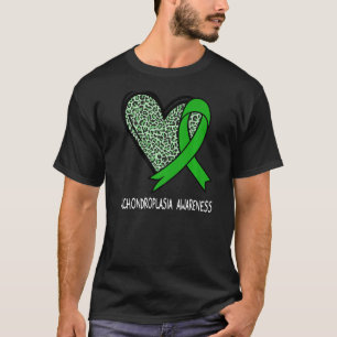Leopard Heart Achondroplasia Bewusstsein Green Rib T-Shirt