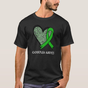 Leopard Heart Achondroplasie-Bewusstsein Grünes Ba T-Shirt