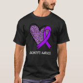 Leopard Heart Arachnoiditis Awareness Purple Ribbo T-Shirt (Vorderseite)