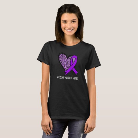 Leopard Heart Arnold Chiari Malformation Awareness T-Shirt (Vorne ganz)
