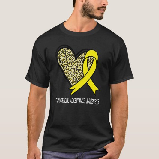 Leopard Heart Craniofacial Acceptance Awareness Ye T-Shirt (Vorderseite)