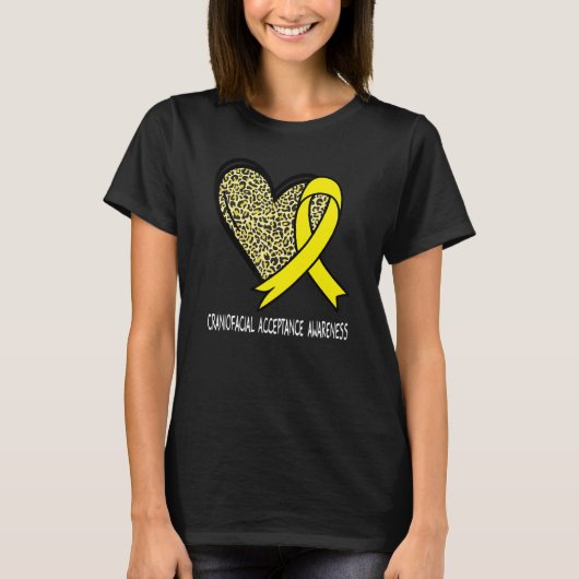 Leopard Heart Craniofacial Acceptance Awareness Ye T-Shirt (Vorderseite)