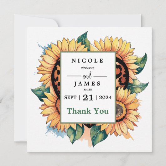 Leopard Heart Floral Dankeskarte (Vorderseite)