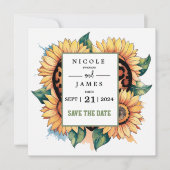 Leopard Heart Floral Save The Date (Vorderseite)