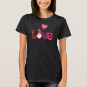 Leopard Heart Gnome Love Para Life Valentine's Day T-Shirt (Vorderseite)