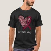Leopard Heart Hughes Syndrome Awareness Burgundy R T-Shirt (Vorderseite)