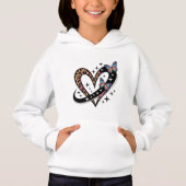 Leopard Heart Infinity Butterfly T-Shirt Hoodie (Vorderseite)
