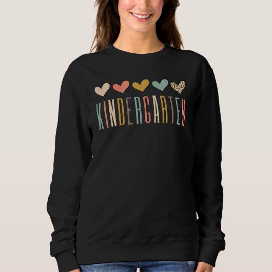 Leopard Heart Kindergarten Lehrer Schüler 1. Tag Sweatshirt (Vorderseite)
