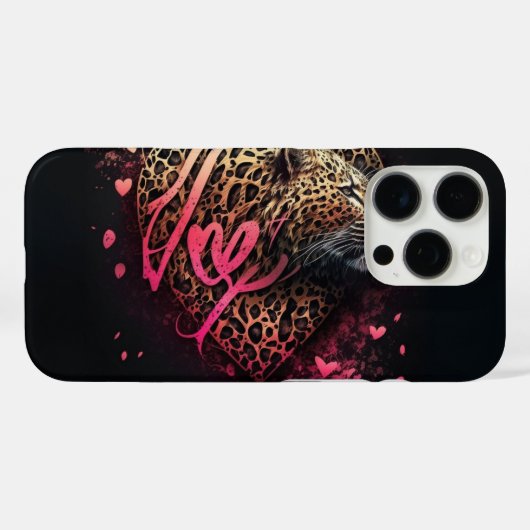 Leopard Heart Love Graffiti Art Case-Mate iPhone Hülle (Rückseite (Horizontal))