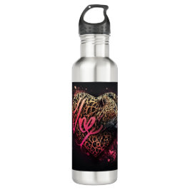 Leopard Heart Love Graffiti Art                    Edelstahlflasche