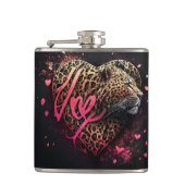 Leopard Heart Love Graffiti Art                    Flachmann (Vorderseite)