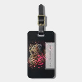 Leopard Heart Love Graffiti Art Gepäckanhänger (Vorderseite vertikal)