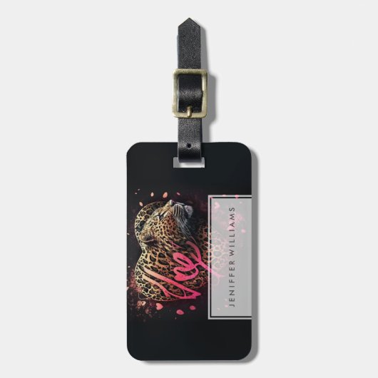 Leopard Heart Love Graffiti Art                    Gepäckanhänger (Vorderseite vertikal)