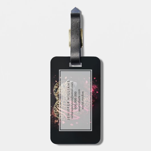 Leopard Heart Love Graffiti Art                    Gepäckanhänger (Rückseite vertikal)