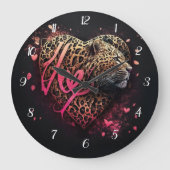 Leopard Heart Love Graffiti Art                    Große Wanduhr (Vorderseite)