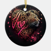 Leopard Heart Love Graffiti-Kunst                  Keramik Ornament (Vorne)