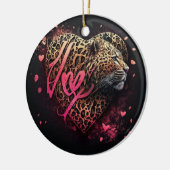 Leopard Heart Love Graffiti-Kunst                  Keramik Ornament (Links)