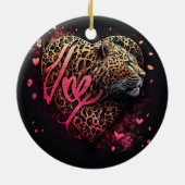Leopard Heart Love Graffiti-Kunst                  Keramik Ornament (Hinten)