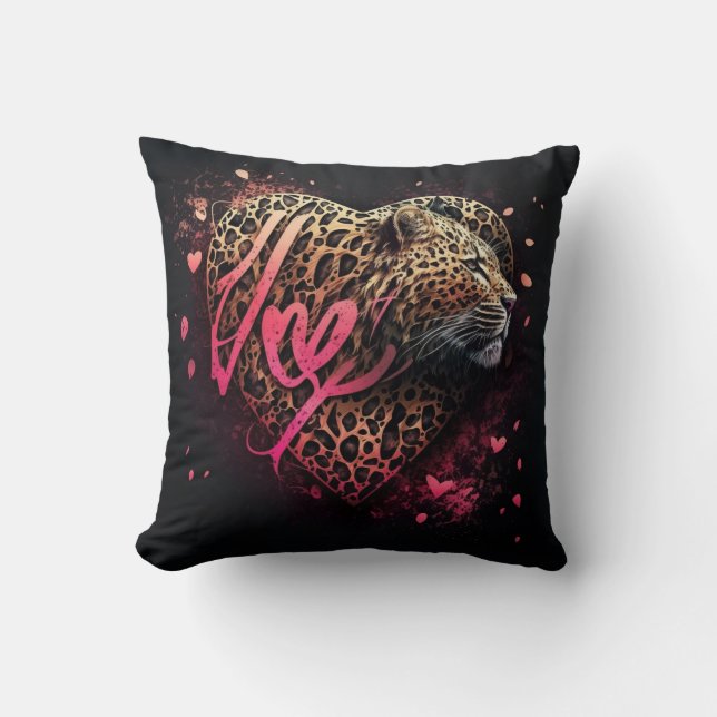 Leopard Heart Love Graffiti-Kunst                  Kissen (Vorderseite)