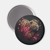 Leopard Heart Love Graffiti-Kunst Magnet (Vorderseite/Rückseite)