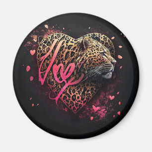 Leopard Heart Love Graffiti-Kunst                  Magnet