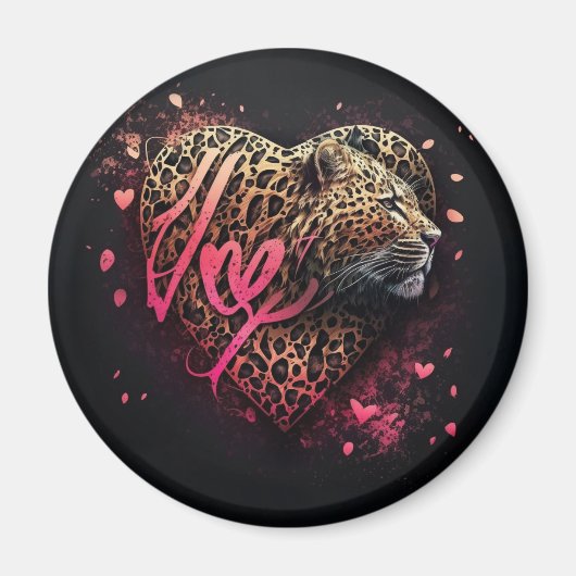 Leopard Heart Love Graffiti-Kunst Magnet (Vorne)