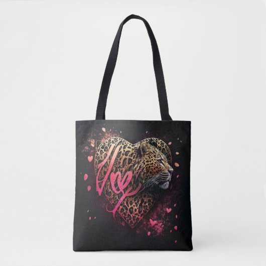 Leopard Heart Love Graffiti-Kunst                  Tasche (Vorderseite)