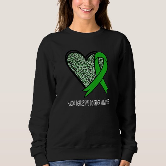 Leopard Heart Major Depressive Disorder Awareness  Sweatshirt (Vorderseite)