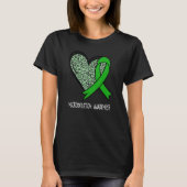 Leopard Heart Microdeletion Awareness Green Ribbon T-Shirt (Vorderseite)