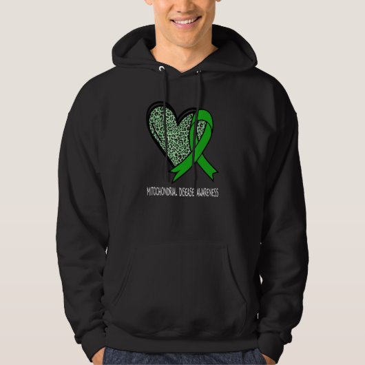 Leopard Heart Mitochondrial Disease Awareness Gree Hoodie (Vorderseite)