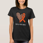 Leopard Heart Prader Willi Syndrome Awareness Oran T-Shirt (Vorderseite)