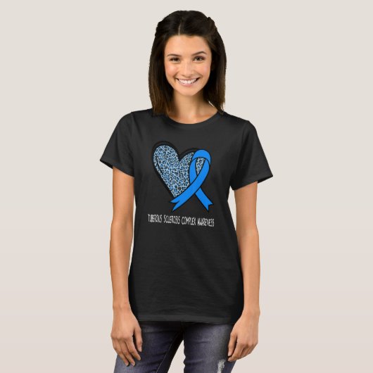 Leopard Heart Tuberous Sclerosis Complex Awareness T-Shirt (Vorne ganz)