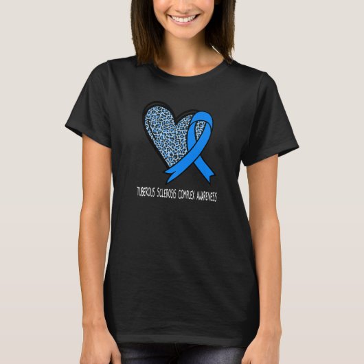 Leopard Heart Tuberous Sclerosis Complex Awareness T-Shirt (Vorderseite)