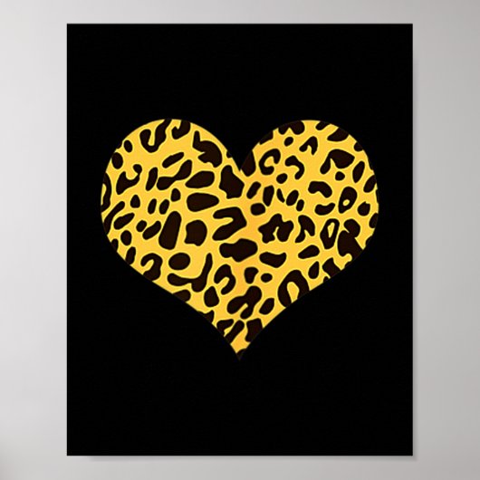 Leopard Heart Valentines Girlfriend Boyfriend Gift Poster (Vorne)