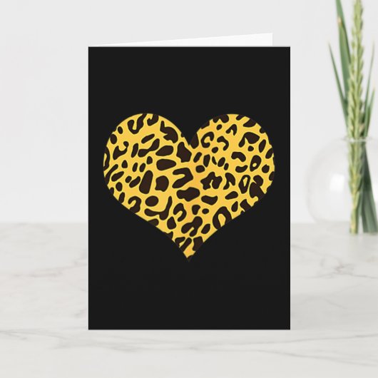 Leopard Heart Valentinstag Freundin Freund Geschen Karte (Vorderseite)