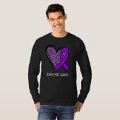 Leopard Heart xx Awareness Purple Ribbon T-Shirt (Vorne ganz)