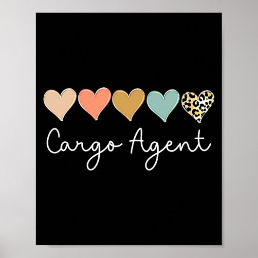Leopard Hearts Matching Valentines Day For Cargo Poster (Vorne)