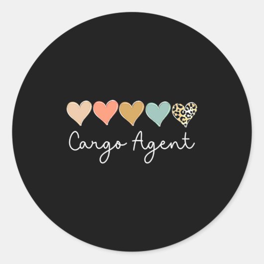 Leopard Hearts Matching Valentines Day For Cargo Runder Aufkleber (Vorderseite)