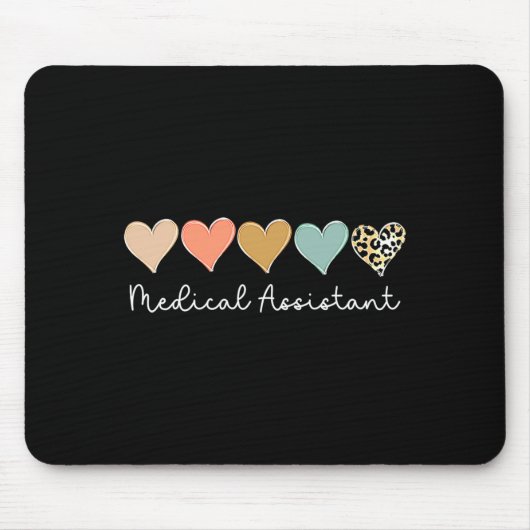 Leopard Hearts Valentines Day For Team Medical As Mousepad (Vorne)